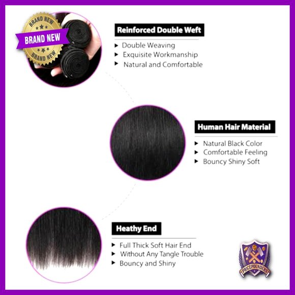 16-22 Inch Brazilian Virgin Hair Extensions 4 Bundles Straight Weave